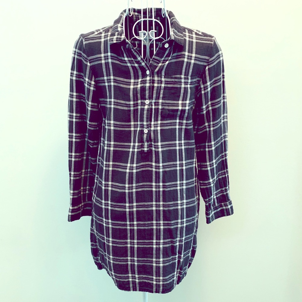 Girls Old Navy Gray Plaid Tunic, Sz Large Plus
